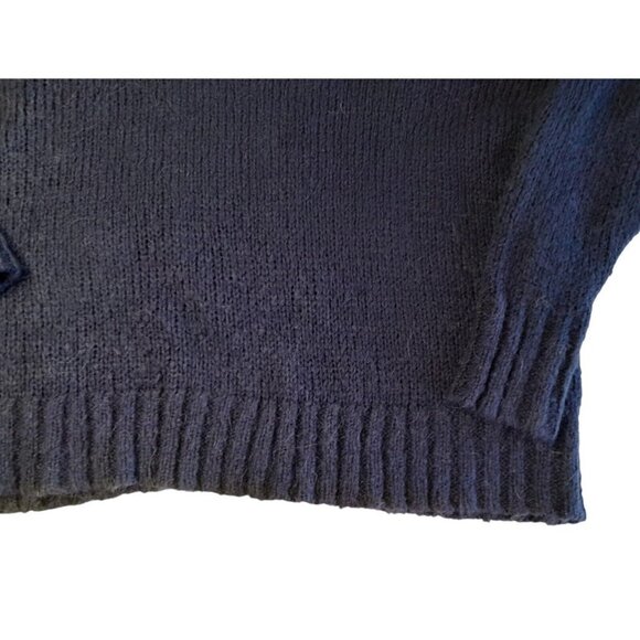 Aerie Oversized Wool Blend Super Soft Knit Sweater Navy Blue Women's XS - Picture 3 of 8